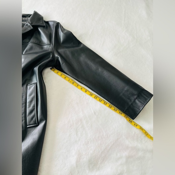 Banana Republic Men’s Leather Long Coat Size Large - Picture 14 of 14